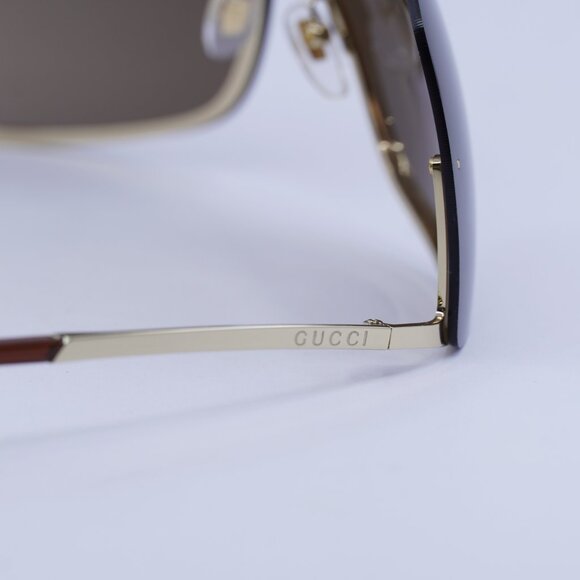 🕶️ New Gucci GG1560S 002 Sunglasses - Gold Frame, Brown Lenses - Picture 10 of 11